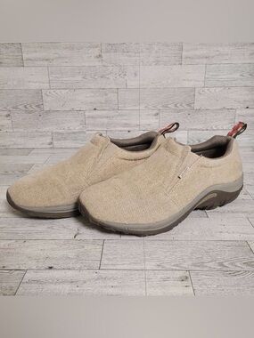 Men's Merrell Jungle Moc Natural Laze Hemp Tan Brown Loafers Shoes Size 10.5